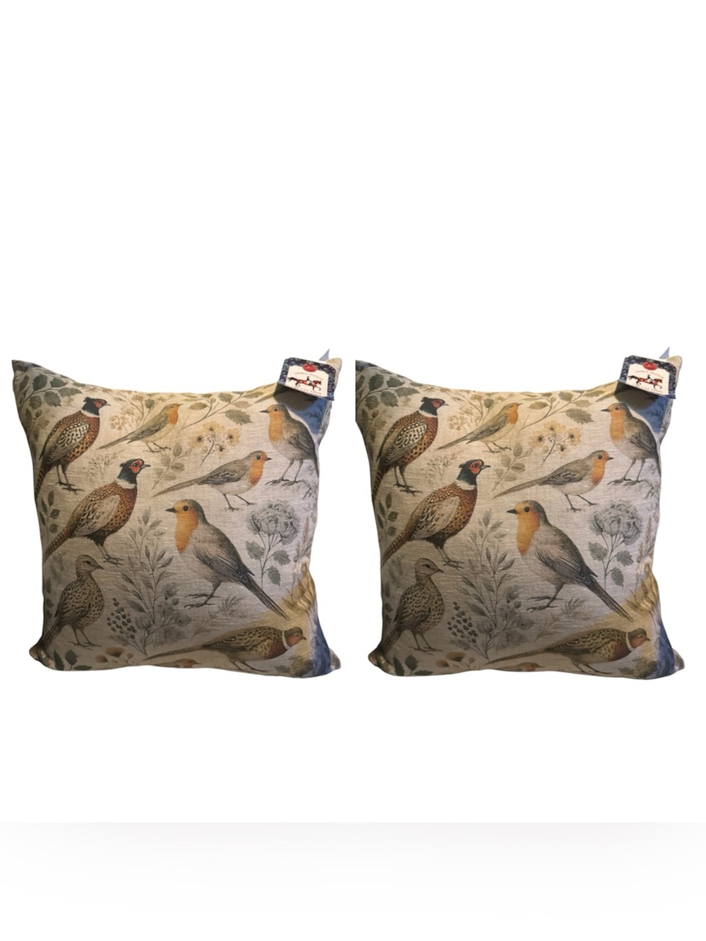 A World Traveler Collection 100% Linen Decorative Cushion NWT (SET OF 2)